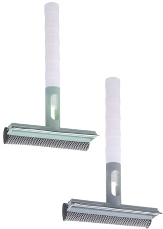 RUNROTOO Double-Sided Glass Cleaning Squeegee 2pcs Window Wiper with Spray Bottle Multifunctional Glass and Vehicle Cleaner for Home and Car Window Cleaning Random Color
