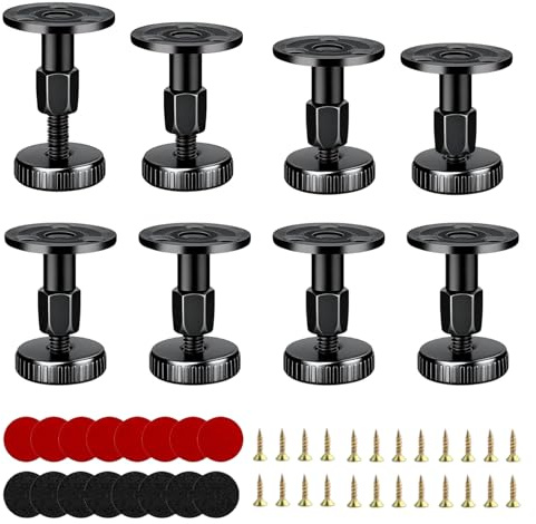 YMTWSRY 8 PCS Height Adjustable Furniture Feet, 27-64 mm Cabinet Legs Black Levelling Feet Table Leg Extenders for Chair Table Sofa