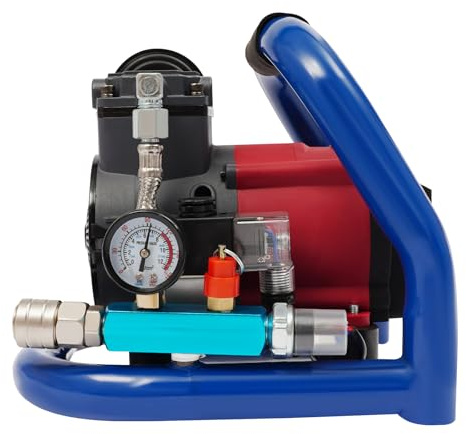 Compresor de aire a batería, compresor de aire portátil, 2800 rpm, compresor de bajo ruido, 7 bares, 350 W, batería sin aceite, con depósito de 1,5 l, inflado rápido