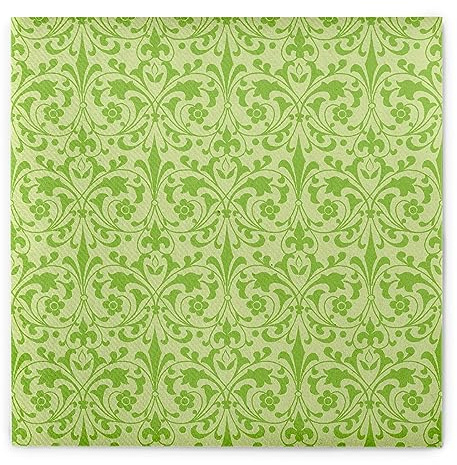 Sovie HORECA Linclass® Airlaid Serviette, 40 x 40cm, stoffähnlich edel elegant, Jugendstil-Ornamentik, Ideal für Hochzeit Jubiläen und Geburtstage, 50 Stück - JANET in Pistazie