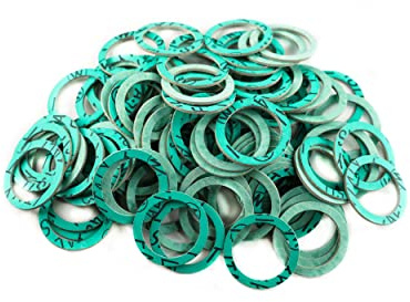 Joint Plat en Fibre 1 1/4 - 33/42 mm (39 x 30 x 2 mm) – Lot de 100 – Jusqu’à 180 °C – Pour Installations Sanitaires et de Chauffage