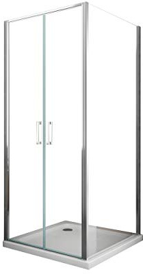 Box Doccia Angolare Con Parete Fissa Laterale e Porta Battente Apertura Saloon H.190 Vetro 6 mm Easy-clean Reversibile (Fissa 77,5-80 x Saloon 117-120)
