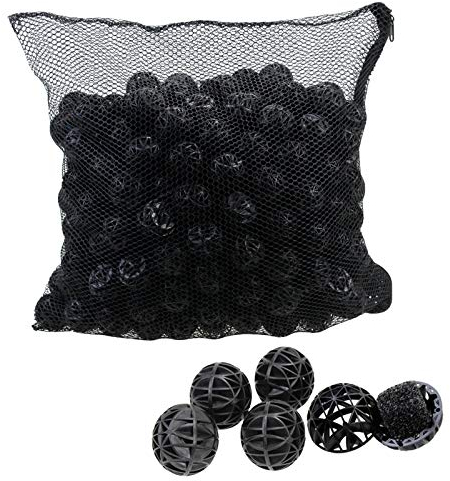 AQUANEAT 3,6 cm große Bio-Kugeln für Teichfilter, Koiteich, Aquarium, Aquarium, Filtermedien, mit kostenloser Medientasche, 300 Stück