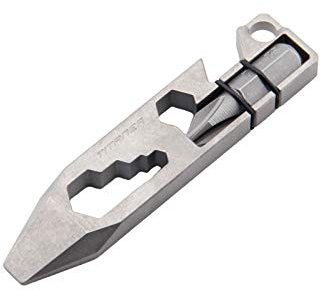 Titan Titanium Alloy Portable Crowbar Bottle Opener Multi-Function Keychain Combination Gadget EDC Mini (Engine Blue) (Engine Gray)