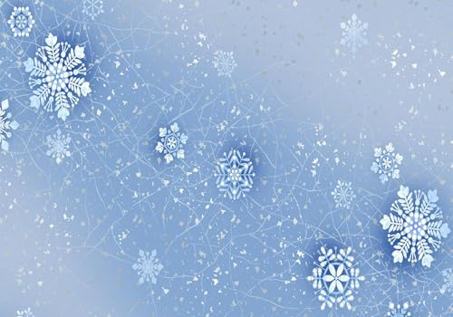 Fototapete 3D Effekt Tapete Blaue Schneeflocke Träumen Romantische Hintergrundwand 400X280Cm Fototapete Vlies Tapeten Wand Wallpaper Dekoration
