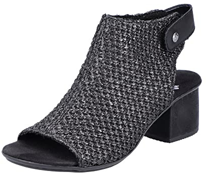 Rieker Sandales pour femme 64670, Noir, 39 EU