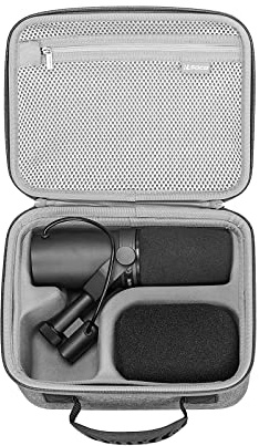 Tasche für Shure MV6 / SM7B / SM7dB Dynamisches Mikrofon | RLSOCO Hülle für Shure MV7X XLR / MV7i / MV7+ / MV7 Podcast Mikrofon mit YKK-Reißverschluss,Stoßfest,Staubdicht,Wasserabweisend - Grau | Tasche für Shure MV6/MV7/SM7B/SM7dB/MV7+/MV7X XLR/MV7i Dynamisches Mikrofon