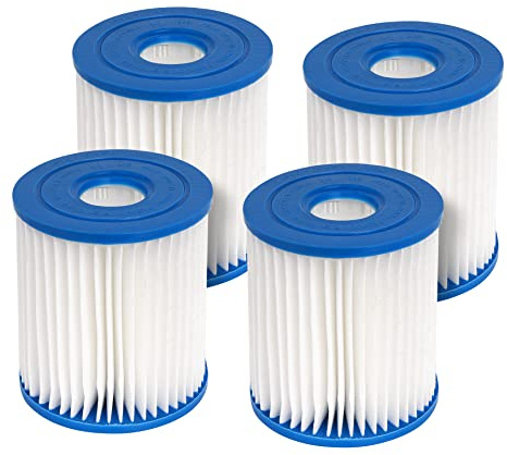 FFyan Paquete de 4 filtros de Repuesto para filtros de Piscina Intex, Tipo H 29007E, para Bombas de Filtro 28601, 28602
