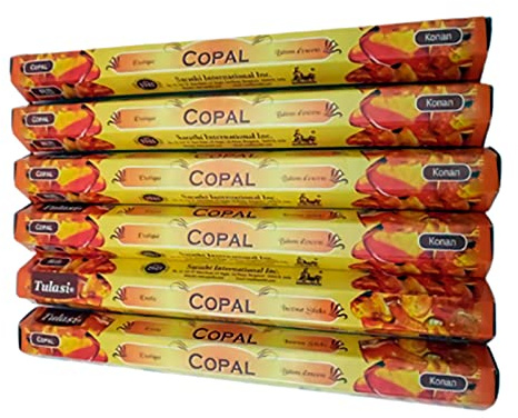 Incienso Aromático Copal, Incienso Natural Aromaterapia, Barras de Incienso, Caja 6 Paquetes de 20 Unidades c.u., Gran Duración