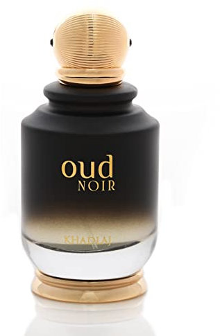 Oud Noir 100ml Eau de Parfum Spray by Khadlaj Perfumes – Luxurious Unisex Fragrance with Notes of Saffron Raspberry Rose Oud & Patchouli