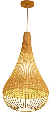 STARZE Lámparas Colgantes Bambú Tejidas A Mano Luces Colgantes Ratán Mimbre Pantalla Basket Pantalla Bambú Luz Lámparas Creativas Aparatos Iluminación para Kitchen Island Farmhouse Living