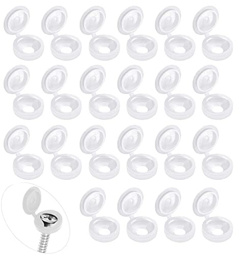 ZZLBZN White Screw Caps, 50Pcs White Screw Covers Hinged Screw Caps White, Folding Screw Cover Plastic Screw Caps, Snap on Replacement Screw Covers for Covering Screw Heads Screw Protection