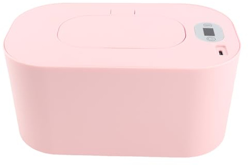 Feuchttuchwärmer für Babys mit LED-Nachtlicht, tragbar, schnelles gleichmäßiges Wärmen, Rosa, 10W, 181x98x98mm