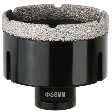 Vearter 68mm Trocken Diamant Kernbohrer, M14 Gewindeanschluss Vakuumgelötete Lochsäge für Mauerwerk, Hohllochschneider für Fliesen, Marmor, Granit, Porzellan, Beton und Quarzstein | Lochsäge mit Diamantkörnern, Schneller Spanabfuhr, Diamantbohrkrone für Mauerwerk, Fliesen und Marmor