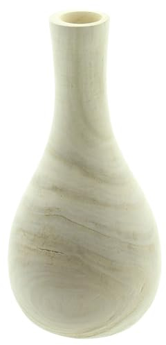 Dekovase Wood, rund, Paulownia-Holz, Form und Farbe können variieren, da Naturprodukt Maße: Ø 12 x 24 cm, Innen-Ø Vasenöffnung 2 x 10 cm