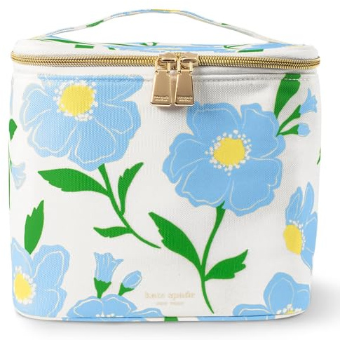 kate spade new york, Isolierte Lunchtasche, kleine Kühltasche, niedliche Lunchtasche für Damen, gestreifte Thermotasche mit doppeltem Reißverschluss und Tragegriff, Sunshine Floral, Einheitsgröße