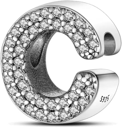 Symretie Damen Rose Gold Charm Anhänger mit Buchstaben A-Z Charms Kompatibel mit Europäischen Armbänder und Halskette
