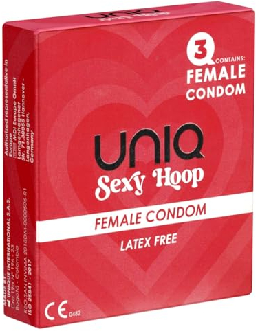 UNIQ Sexy Hoop Frauenkondom, Slip, latexfreie Frauenkondome mit Ring, diskret, keine Unterbrechnung beim Vorspiel, Einheitsgröße, Kondom für Frau, 1 x 3 Stück