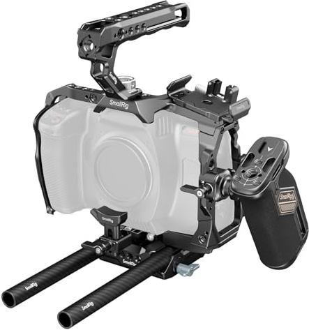 SMALLRIG Camera Cage Advanced Kit for Blackmagic Design Cinema 6K, Only for BMCC 6K, with Top Handle, Rotating Side Handle, SSD Bracket, Cable Clamp, Lens Mount Adapter, 15mm Rods and Baseplate - 4575