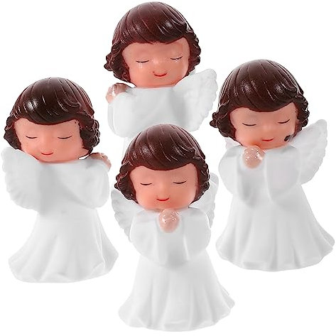 ULDIGI Schreibtisch-Engel-Ornament 4 Stück Engel-mädchen-Figur Feen-Figur Für Jungen Und Mädchen Kawaii-kuchendekorationen Zufälliger Stil