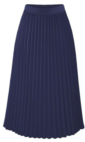 Gonna a Pieghe Lunga da Donna - A, Plissettata, Maxi, Sexy, per il Tempo Libero, Tinta Unita, Autunno, Estiva Elegante