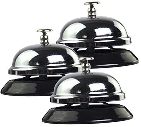 DOITOOL 3stücke Abendessenglocke Retro-rufglocke Manuelle Restaurantglocke Vintage-hotel-tellerglocke Barglocke Glocken Zum Basteln Hotel-serviceglocke Rufglocke Dekorative Barglocke