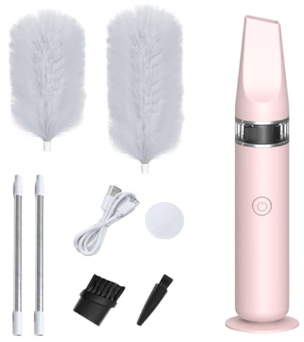 Nevalerra Plumeau électrique | Plumeau électrostatique réutilisable - Accessoire de nettoyage automatique à 360 ° - Brosse à poussière rotative pour le nettoyage du bureau à domicile
