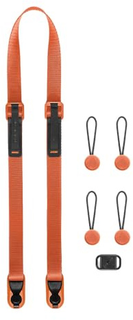 Peak Design Laisse pour appareil photo – Configurable comme écharpe, cou, bandoulière ou sangle de sécurité, réglable, compacte