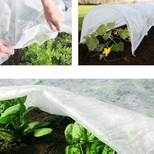 Tessuto non tessuto a prova di freddo per piante, protezione invernale resistente agli strappi e stabilizzazione per arbusti da giardino, rododendri e conifere (3 x 15 m, bianco)
