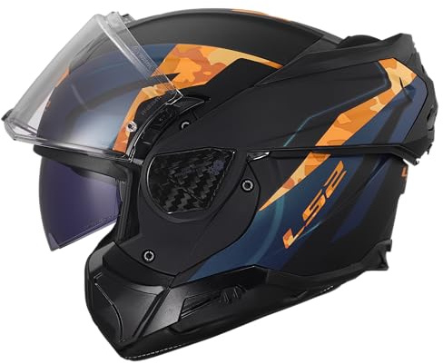 LS2, Modularer Motorradhelm ADVANT II GLIDE Black Orange, XL