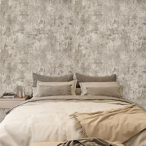 Snewvie Decorative Luxury Wallpaper with Distressed Pattern,Cream Textured Finish & Metallic Detailing Modern Wallpaper for Living Room, Bedroom, Fireplace