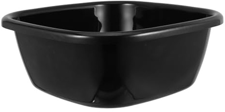 WOFASHPURET Bacinella in Plastica Nera Multifunzionale Grande Capacità, Facile da Pulire, Forma Quadrata Elegante per Uso Domestico e Cucina