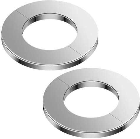 JYNXOR Rosace de Finition en Acier Inoxydable Brossé - Cache-Entrée de Robinet et Douche - Diamètre Intérieur 81 mm - Lot de 2 Pièces
