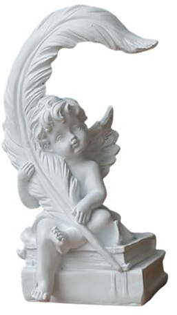 dijiusidy Europeisk ängelfigur elegant hartsskulptur för hem- och trädgårdsdekoration verkar vara atmosfärisk. Trädgårdsuteplats, rätt, 10.5x18 cm