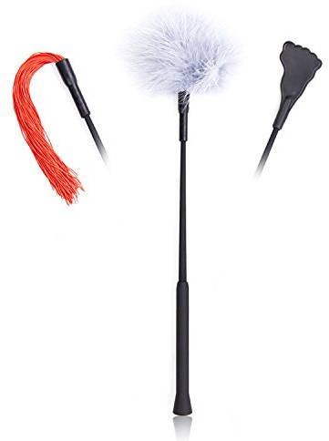 Set BDSM 3 en 1 con Plumero, Paddle y Flogger – Accesorio Erótico para Parejas, Kit Bondage Adultos para Juegos Previos y Rol Sensual Variado