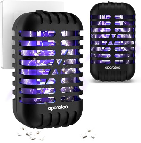 2 Pack Mückenstecker, Insektenvernichter Elektrischer mit UV-Licht, Mückenlampe für Mücken Fliegen Motten, Elektrischer Insekten-Schutz für Mücken, Motten, Fliege, Spinnen
