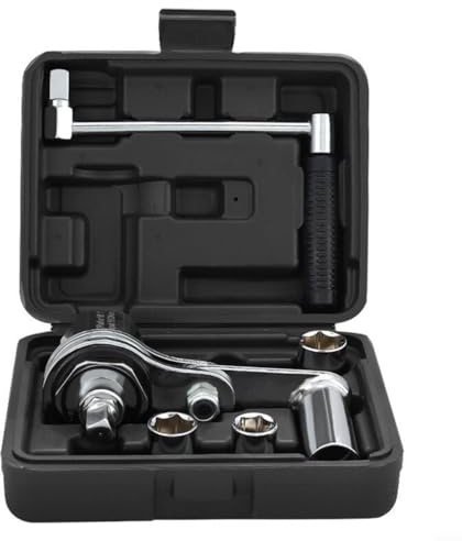 Helilyco Ahorro de energía para juego de llaves de bicicleta para cambios de neumáticos, enchufe de par alto de relación 16:1 con cabezales de 17 mm, 19 mm, 21 mm, kit de acero para mantenimiento de
