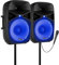 Vonyx VPS152A Altavoces autoamplificados Pack de 2 Altavoces Activo/Pasivo Bluetooth portátiles de 1000W, 15 Pulgadas, micrófono con Cable, Control Remoto, Trípodes, Reproductor MP3 con USB/SD, Leds