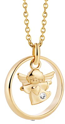 fish Goldkette Mit Schutzengel Anhänger Und Kristall Für Kinder Und Jugendliche