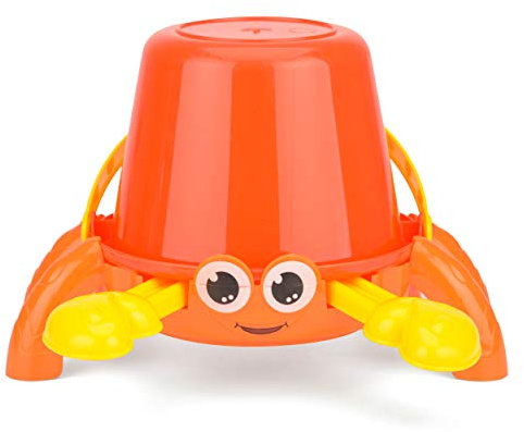 Yello BU1295 set med strandhinkar, galna 4-delars sandslott verktyg, sandkratta och spade, orange