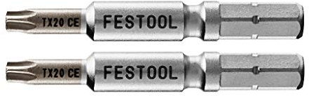 Festool TX 20 Bit CENTRO, 50 mm, 2 Stück – Schrauberbit TX20 | TX 20 Torx-Bit, 50 mm Länge, Chrombeschichtung, für CENTROTEC-Werkzeugfutter, 2 Stück