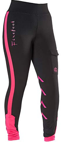Firefoot Ripon Reflective Kids Riding Breeches 22 inch Black Reflective Pink