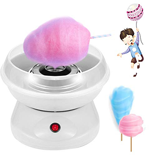 Nostalgia Cotton Candy Machine, Fashion Mini Cotton Candy Floss Maker Hard Sweet And Sugar Free Stainless Steel Bottom Groove Festival Gift, 25X25x18cm,White