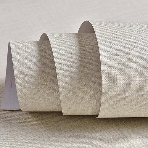 TANONE Papier peint autocollant en PVC imitation tissu, 40,1 x 1 000,8 cm, couleur unie, décoration de meubles, chambre à coucher