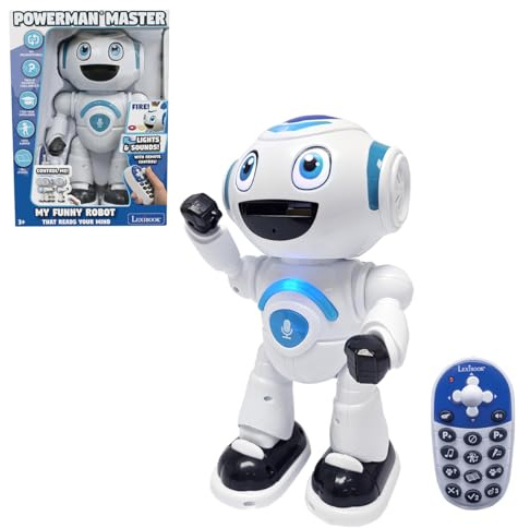 LEXIBOOK - Powerman Master, Interactive Toy Robot that Reads in the Mind Toy for Kids Dancing Plays Music Animal Quiz STEM Programmable Remote Control Robot Junior - ROB25EN