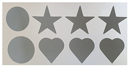 Repair Patch Selbstklebender Reparatur Aufkleber Nylon Flicken für Zelte, Rucksack, Markisen, Schlauchboot, Luftmatratze viele Farben Verschiedene Größen (reflektierend, 1 Bogen (8 Pads))