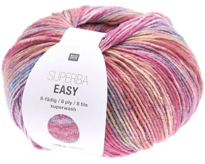 Rico Design Wolle Superba Easy, 8-fädig, Rosa, Bunt