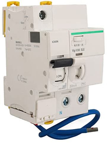 Buachois 20A Fi Schutzschalter, AC230/400V IC65N 1P+N Leitungsschutzschalter, Hutschiene Auslaufschutz Überlastschutz Fehlerstromschutzschalter FI/LS Schalter Sicherungsautomat Luftschalter