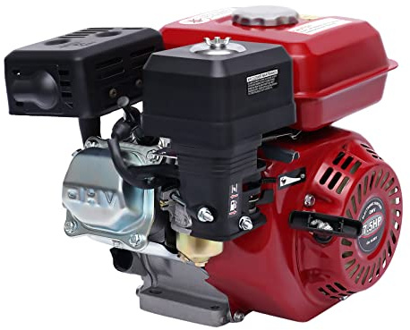 Motor de gasolina de 4 kW, 7,5 CV, motor de arranque ligero, motor de 4 tiempos, motor de 208 CC, motor de gasolina, barcos, karts o bombas de agua, para casa y para caravanas (rojo B)
