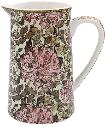 Lesser & Pavey British Designed Jug for Kitchen and Home | Lovely Printed Jug for Milk Water Juice and Other Needs | Honeysuckle Jug for Home & Office Kitchens - William Morris